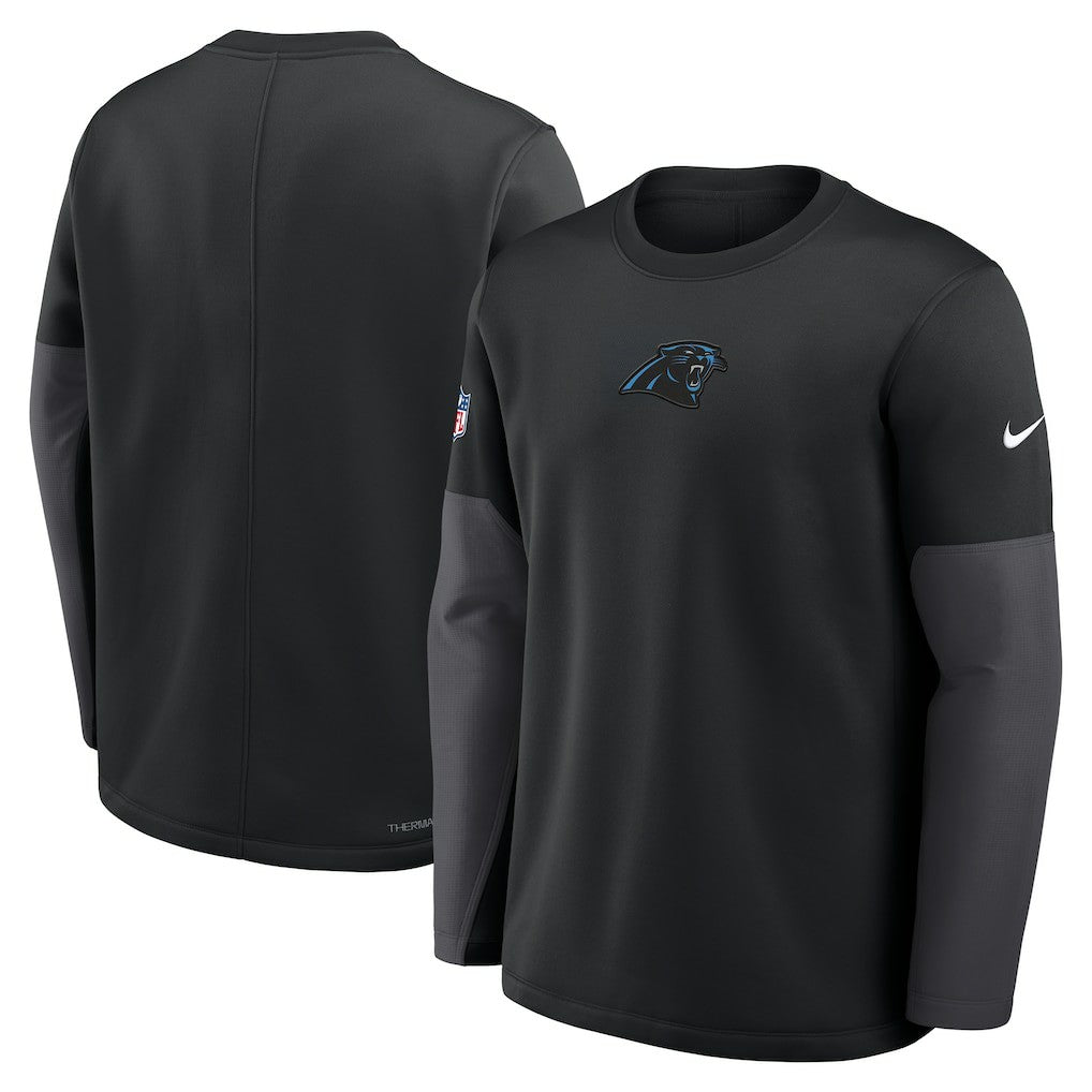 Nike Carolina Panthers Sideline Coach Therma-FIT Long Sleeve T-Shirt Black