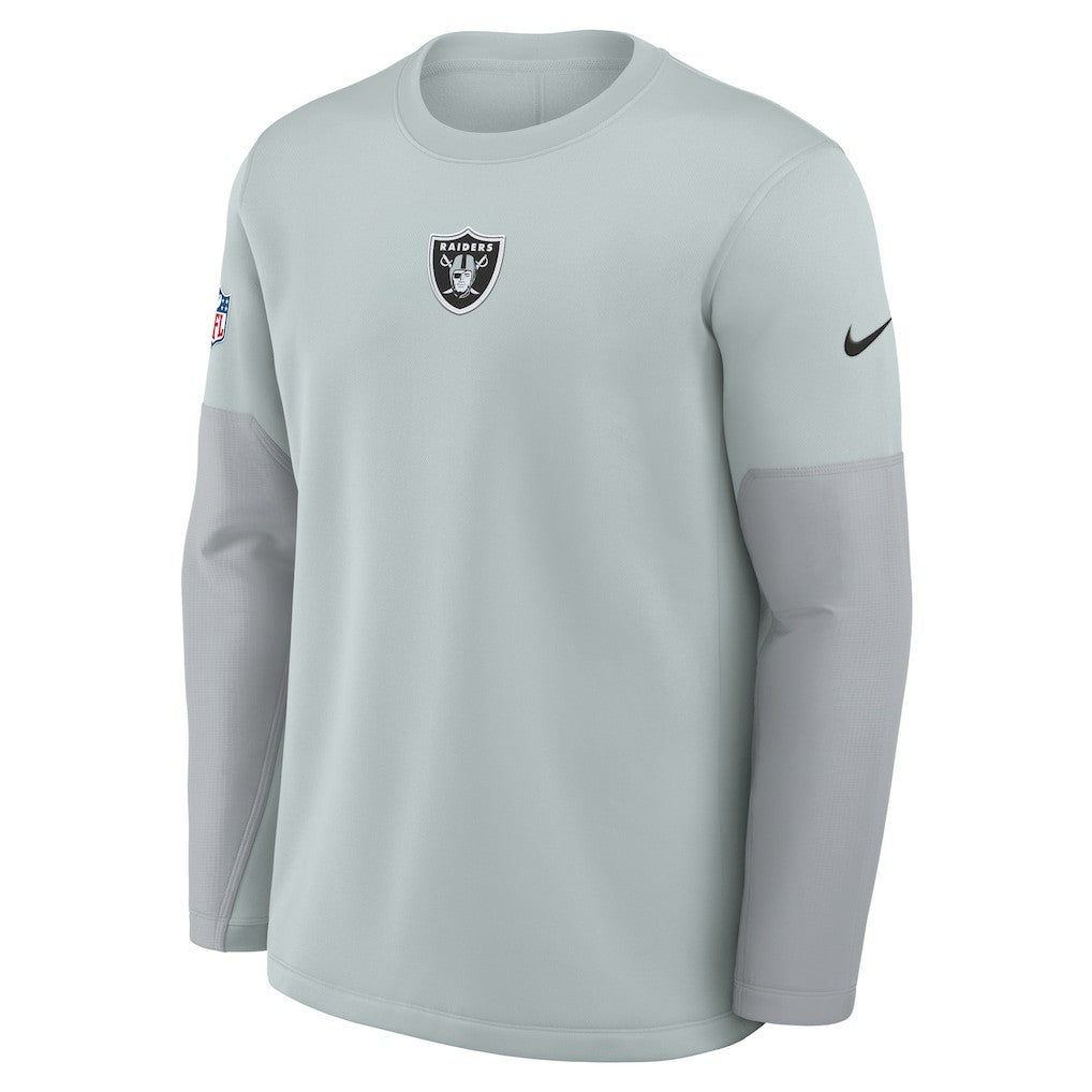 Nike Las Vegas Raiders Sideline Coach Therma-FIT Long Sleeve T-Shirt Silver