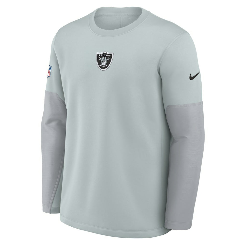 Nike Las Vegas Raiders Sideline Coach Therma-FIT Long Sleeve T-Shirt Silver