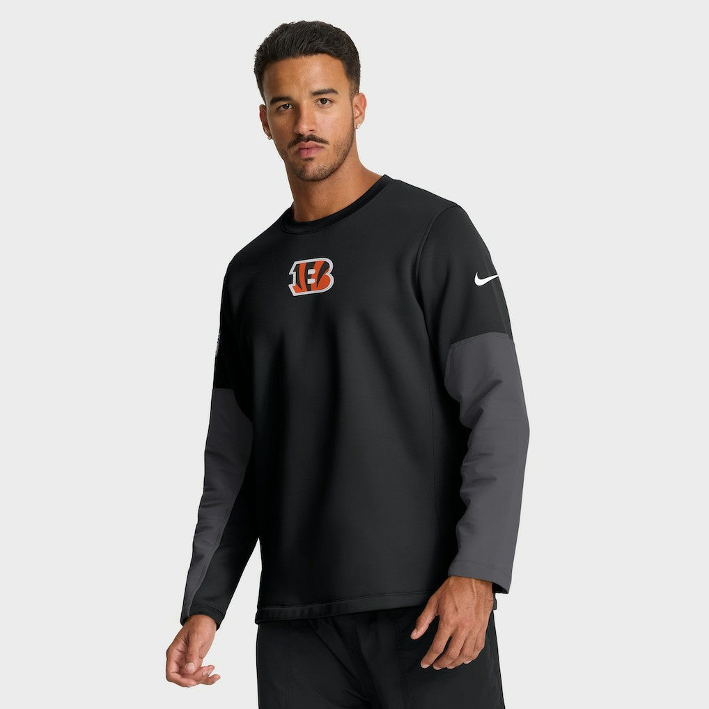Nike Cincinnati Bengals Sideline Coach Therma-FIT Long Sleeve T-Shirt Black