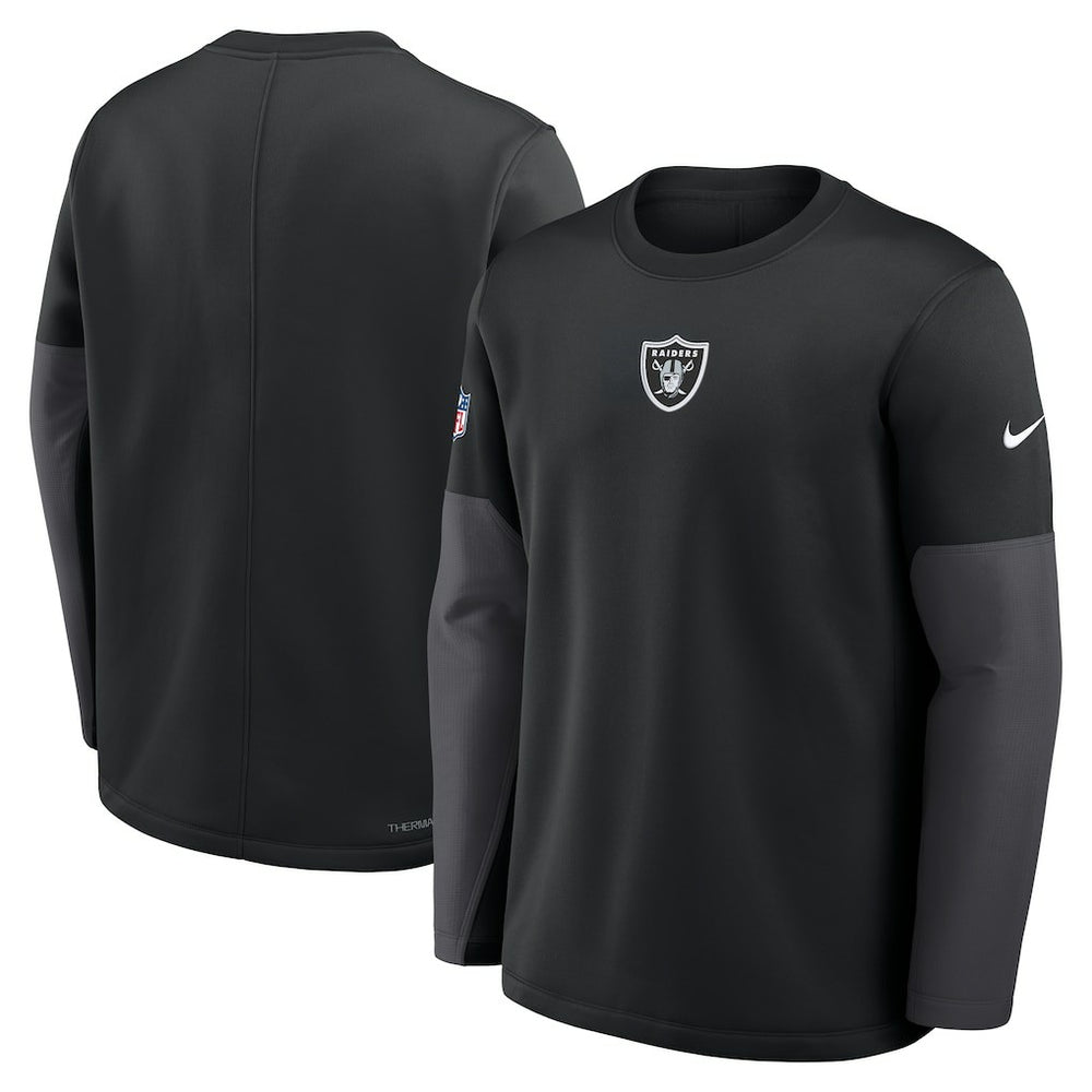 Nike Las Vegas Raiders Sideline Coach Therma-FIT Long Sleeve T-Shirt Black