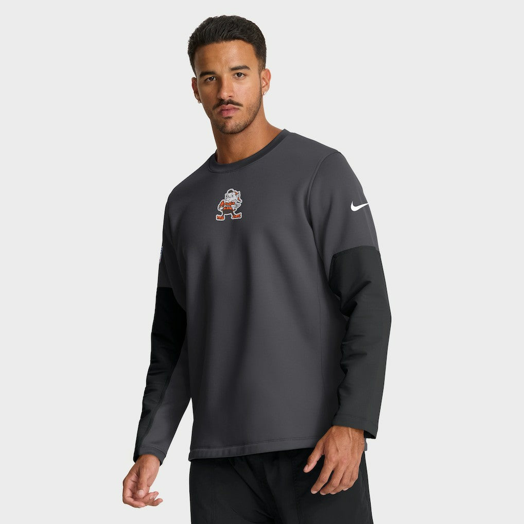 Nike Cleveland Browns Sideline Coach Therma-FIT Long Sleeve T-Shirt Anthracite