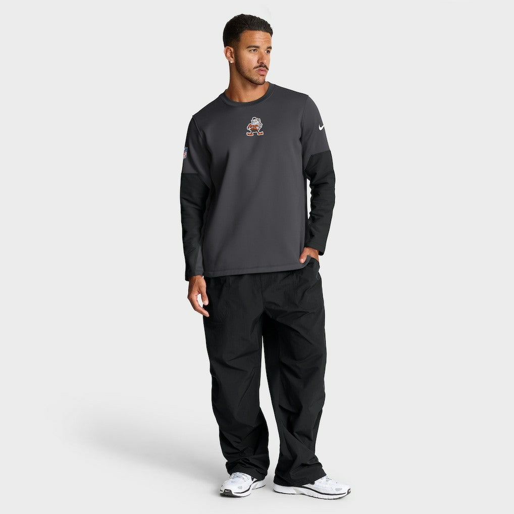 Nike Cleveland Browns Sideline Coach Therma-FIT Long Sleeve T-Shirt Anthracite