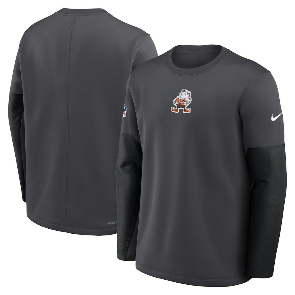 Nike Cleveland Browns Sideline Coach Therma-FIT Long Sleeve T-Shirt Anthracite