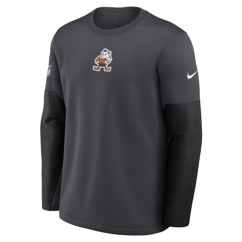 Nike Cleveland Browns Sideline Coach Therma-FIT Long Sleeve T-Shirt Anthracite
