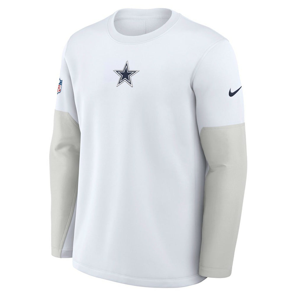 Nike Dallas Cowboys Sideline Coach Therma-FIT Long Sleeve T-Shirt White
