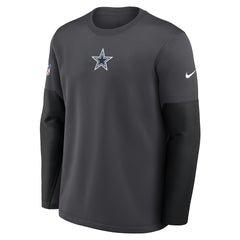 Nike Dallas Cowboys Sideline Coach Therma-FIT Long Sleeve T-Shirt Anthracite