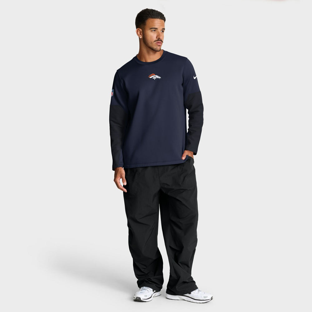 Nike Denver Broncos Sideline Coach Therma-FIT Long Sleeve T-Shirt Navy