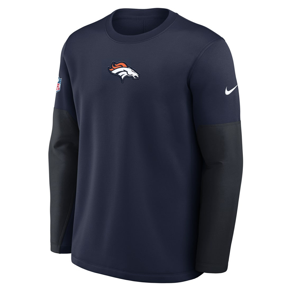 Nike Denver Broncos Sideline Coach Therma-FIT Long Sleeve T-Shirt Navy