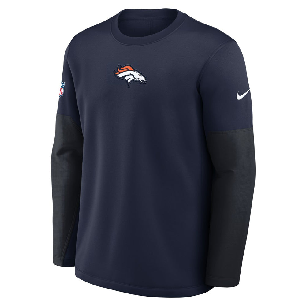 Nike Denver Broncos Sideline Coach Therma-FIT Long Sleeve T-Shirt Navy