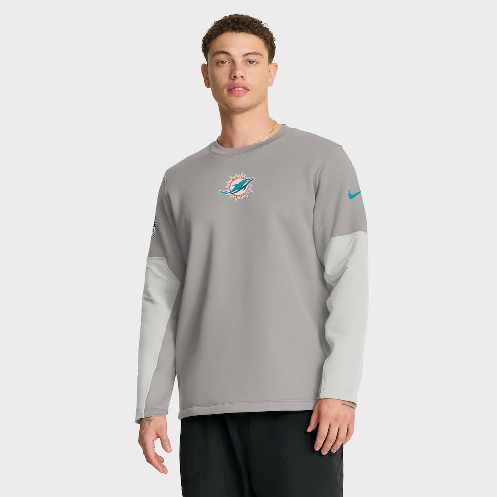 Nike Miami Dolphins Sideline Coach Therma-FIT Long Sleeve T-Shirt Gray