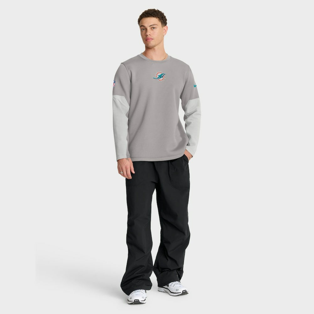 Nike Miami Dolphins Sideline Coach Therma-FIT Long Sleeve T-Shirt Gray