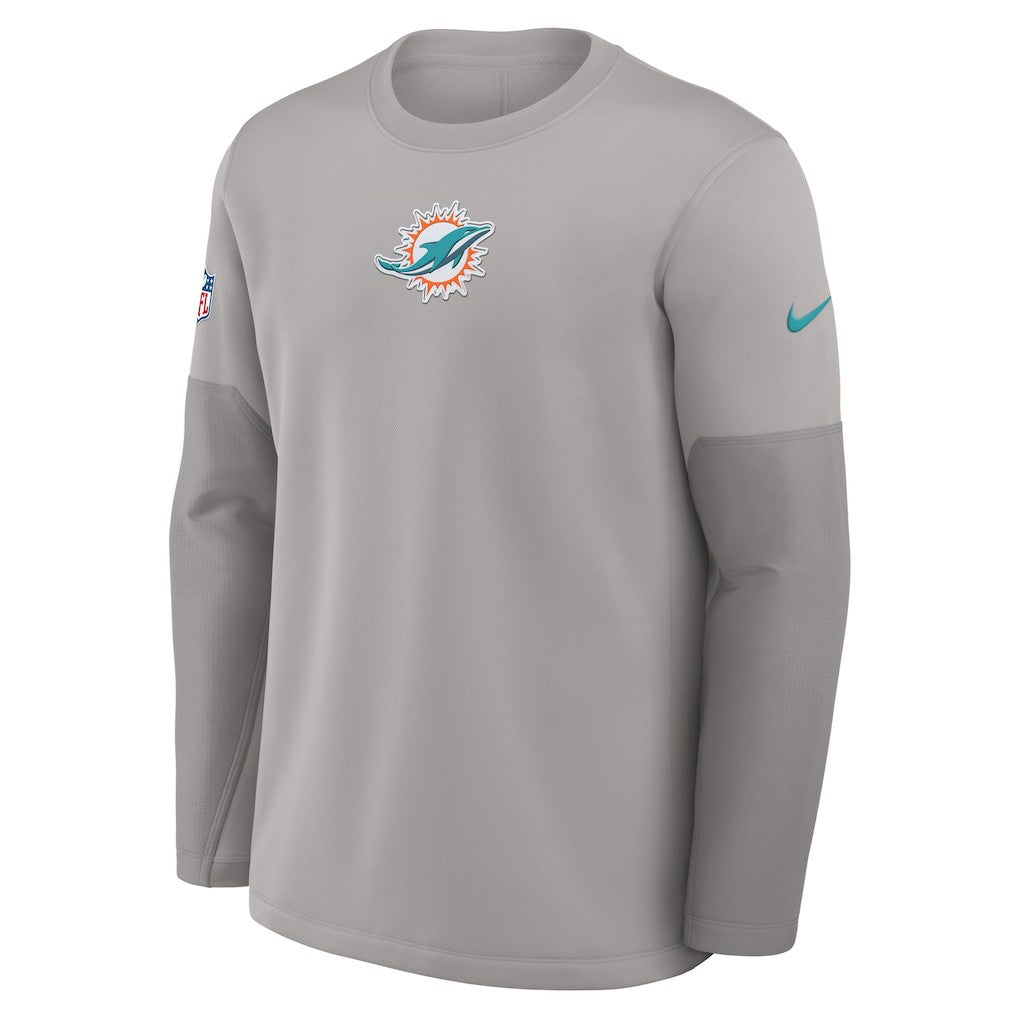 Nike Miami Dolphins Sideline Coach Therma-FIT Long Sleeve T-Shirt Gray