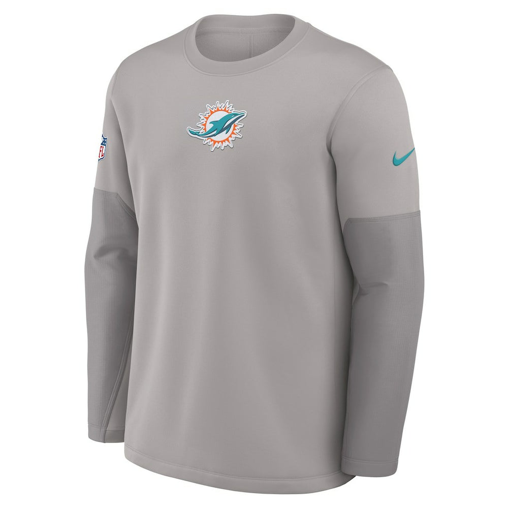 Nike Miami Dolphins Sideline Coach Therma-FIT Long Sleeve T-Shirt Gray