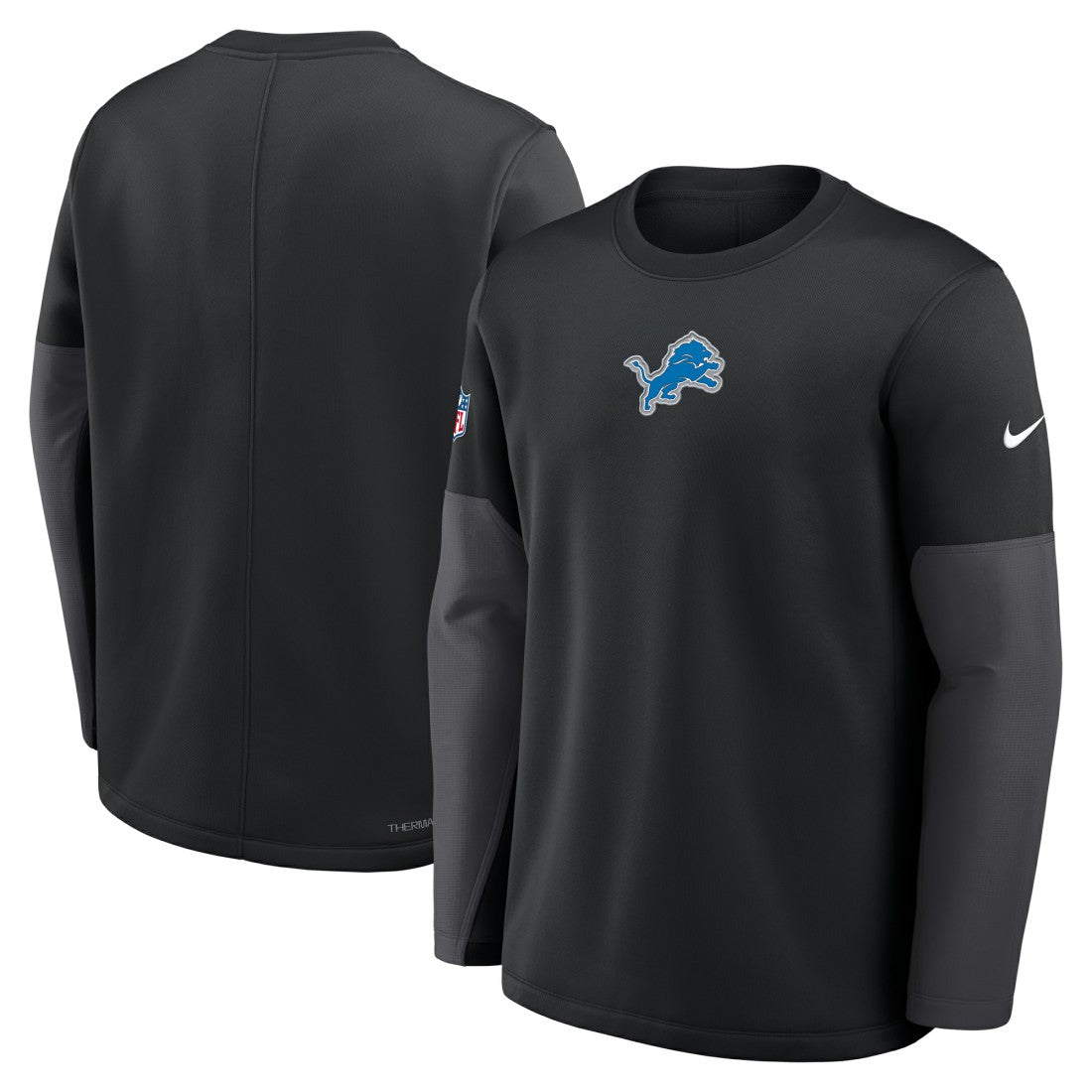 Nike Detroit Lions Sideline Coach Therma-FIT Long Sleeve T-Shirt Black