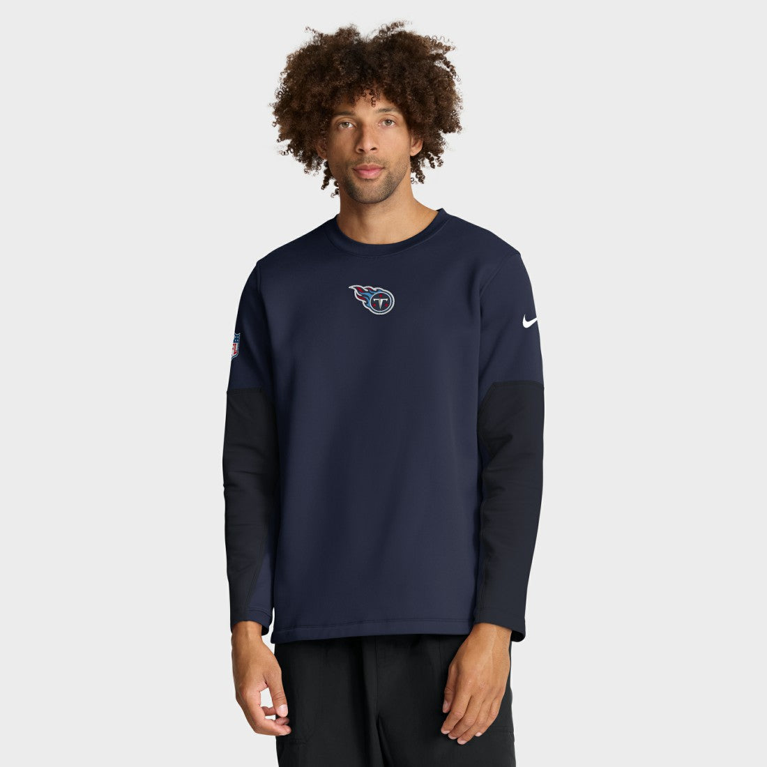 Nike Tennessee Titans Sideline Coach Therma-FIT Long Sleeve T-Shirt Navy