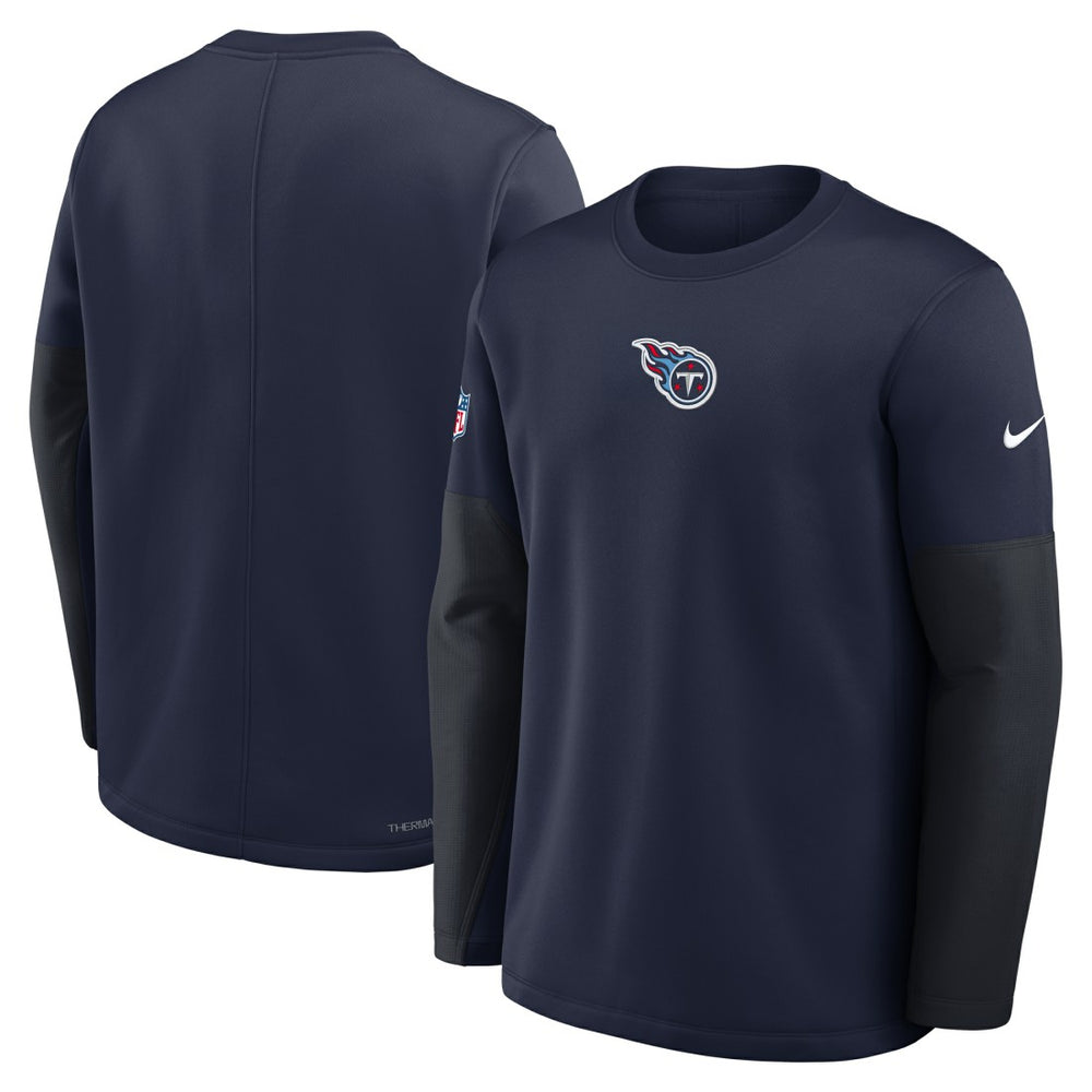 Nike Tennessee Titans Sideline Coach Therma-FIT Long Sleeve T-Shirt Navy