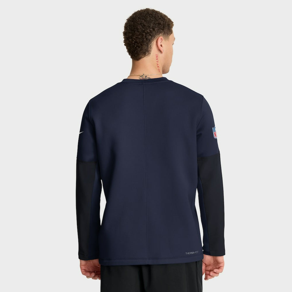 Nike New England Patriots Sideline Coach Therma-FIT Long Sleeve T-Shirt Navy