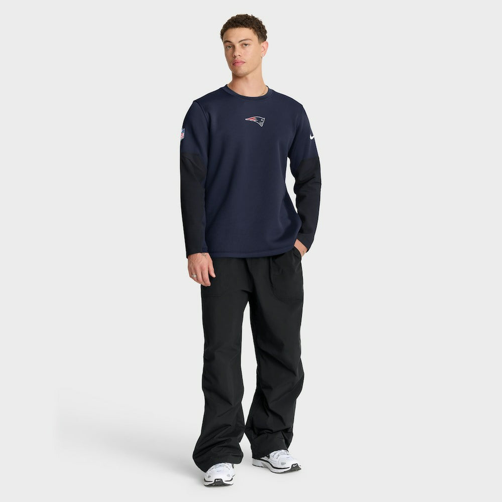 Nike New England Patriots Sideline Coach Therma-FIT Long Sleeve T-Shirt Navy