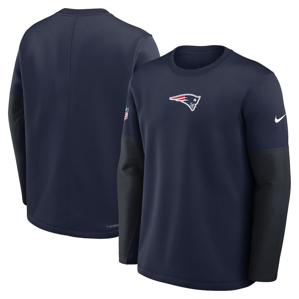 Nike New England Patriots Sideline Coach Therma-FIT Long Sleeve T-Shirt Navy