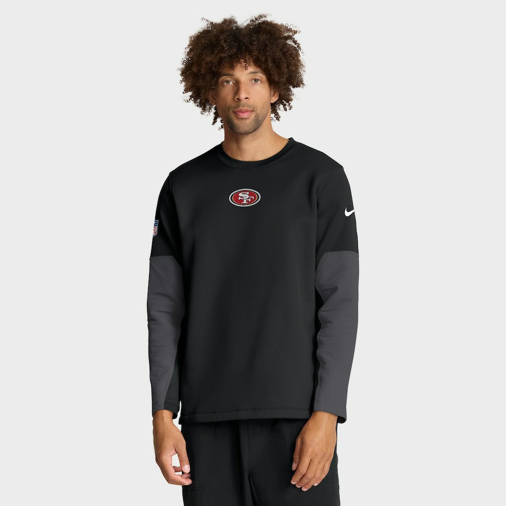 Nike San Francisco 49ers Sideline Coach Therma-FIT Long Sleeve T-Shirt Black