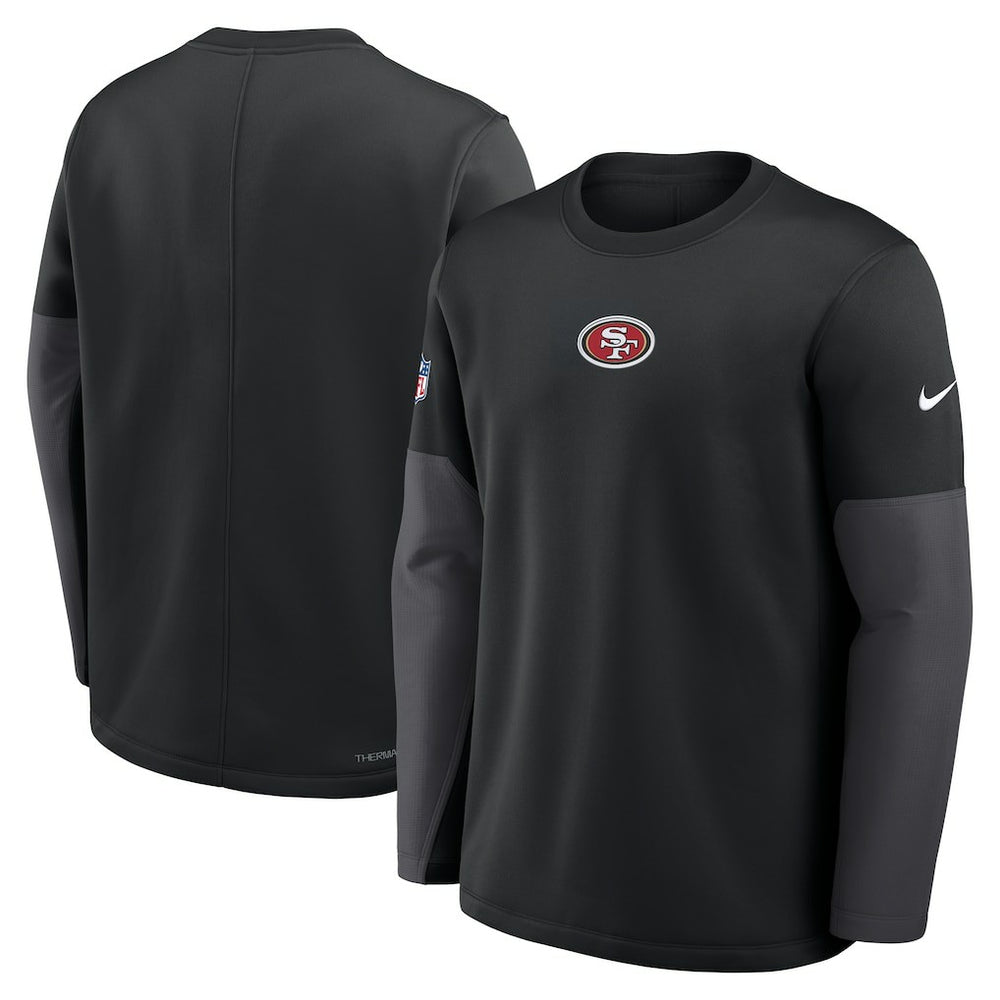 Nike San Francisco 49ers Sideline Coach Therma-FIT Long Sleeve T-Shirt Black