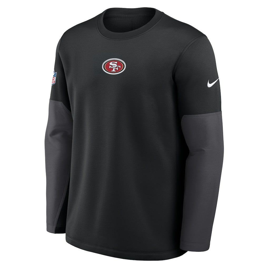 Nike San Francisco 49ers Sideline Coach Therma-FIT Long Sleeve T-Shirt Black