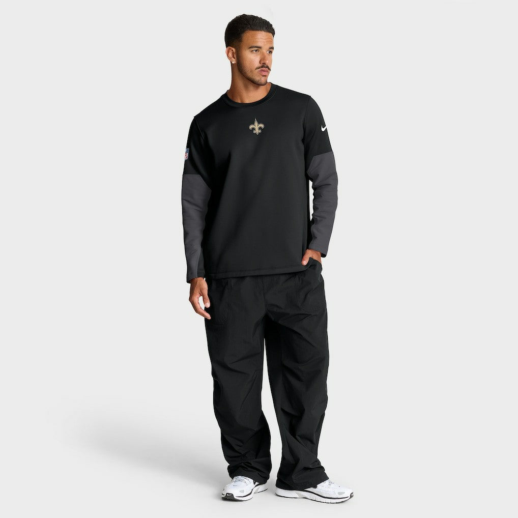 Nike New Orleans Saints Sideline Coach Therma-FIT Long Sleeve T-Shirt Black