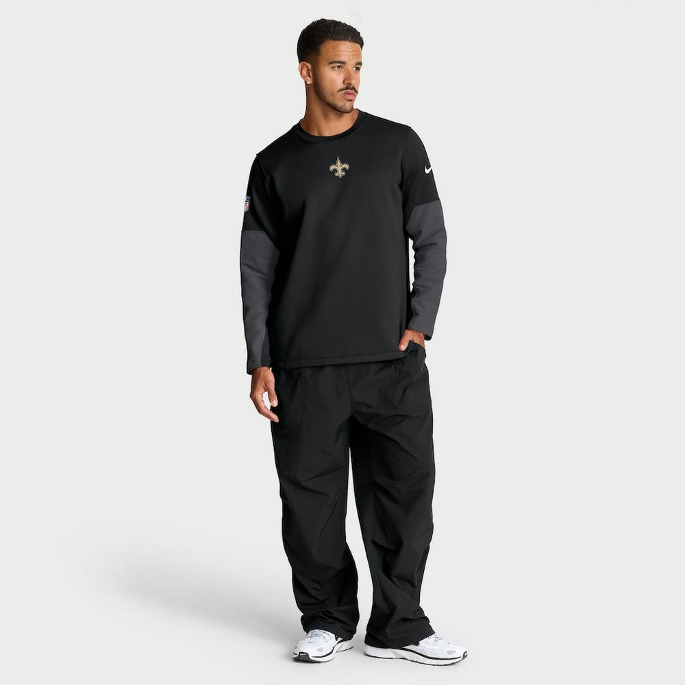 Nike New Orleans Saints Sideline Coach Therma-FIT Long Sleeve T-Shirt Black