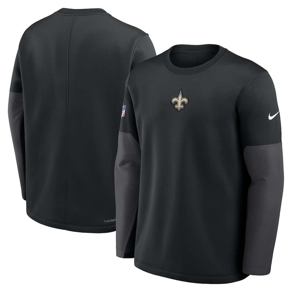 Nike New Orleans Saints Sideline Coach Therma-FIT Long Sleeve T-Shirt Black
