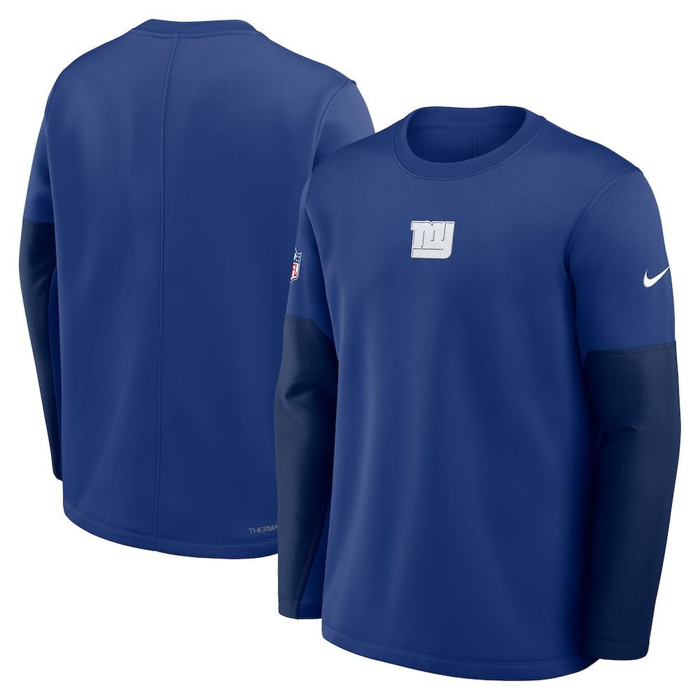 Nike New York Giants Sideline Coach Therma-FIT Long Sleeve T-Shirt Royal