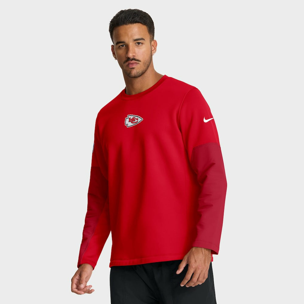 Nike Kansas City Chiefs Sideline Coach Therma-FIT Long Sleeve T-Shirt Red