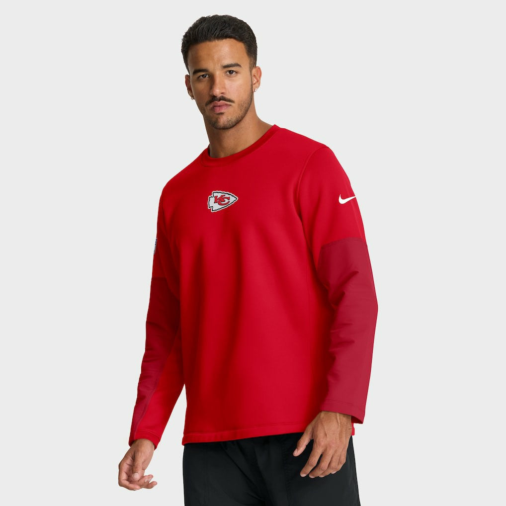 Nike Kansas City Chiefs Sideline Coach Therma-FIT Long Sleeve T-Shirt Red