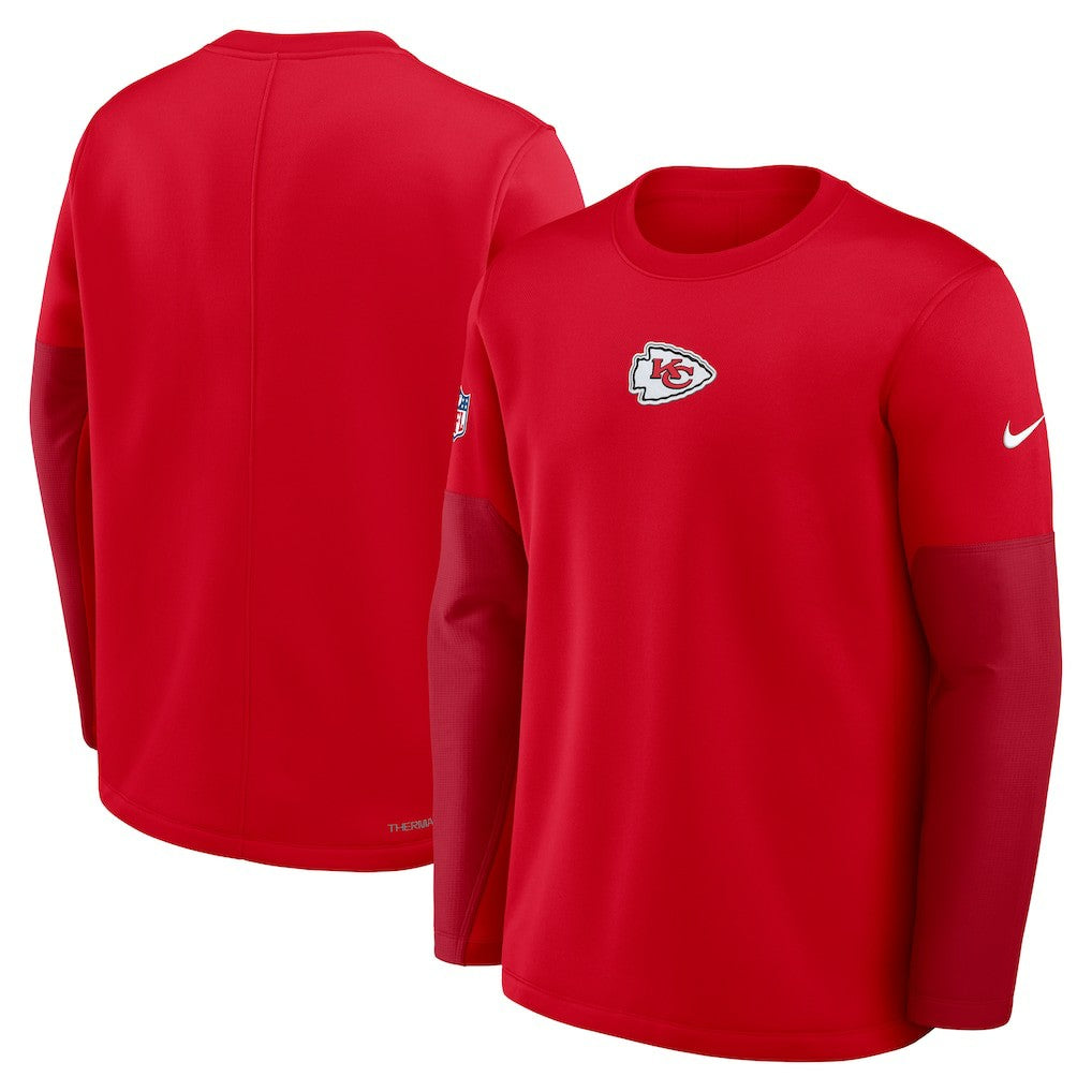 Nike Kansas City Chiefs Sideline Coach Therma-FIT Long Sleeve T-Shirt Red