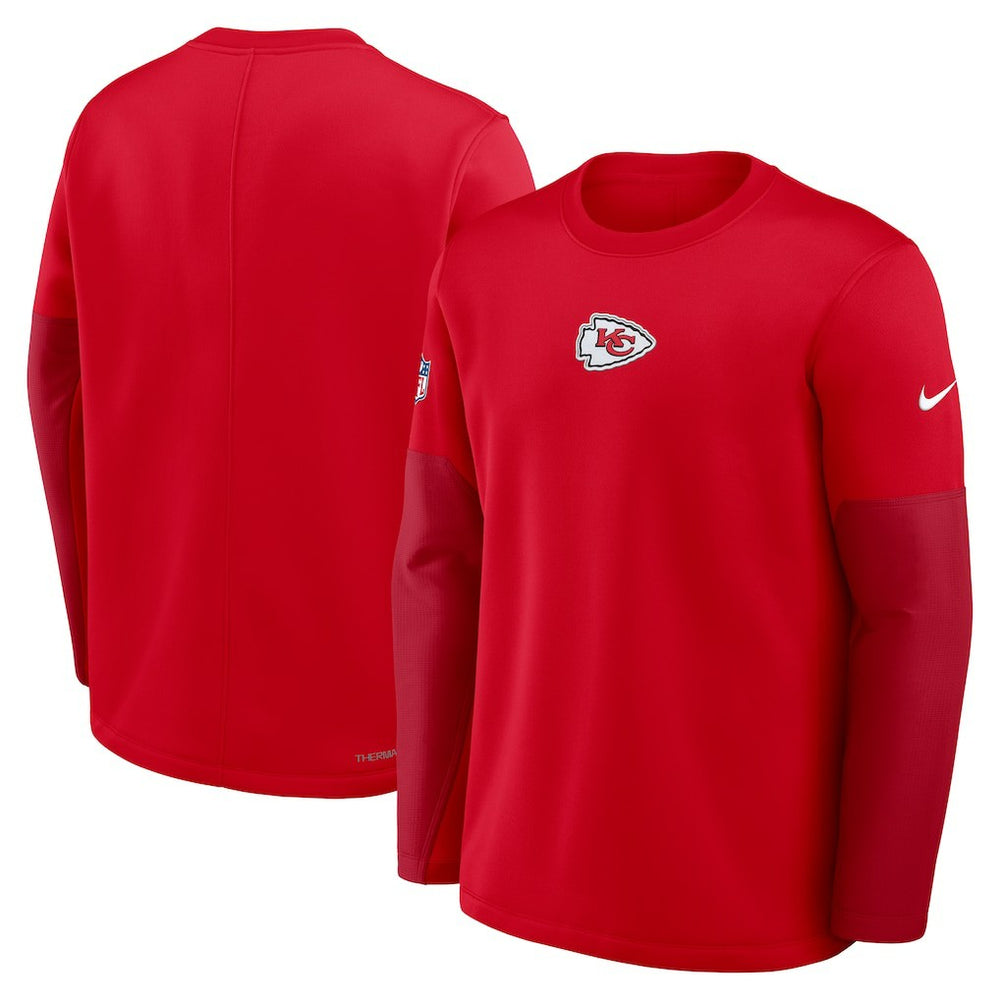 Nike Kansas City Chiefs Sideline Coach Therma-FIT Long Sleeve T-Shirt Red