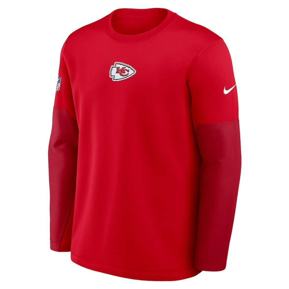 Nike Kansas City Chiefs Sideline Coach Therma-FIT Long Sleeve T-Shirt Red