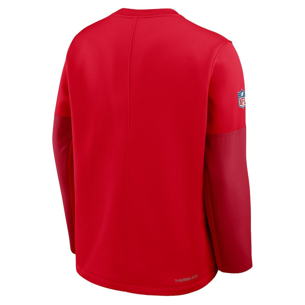Nike Kansas City Chiefs Sideline Coach Therma-FIT Long Sleeve T-Shirt Red