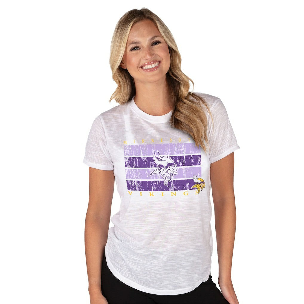 Minnesota Vikings Concepts Sport Women's Infuse Lightweight Slub Knit Top White