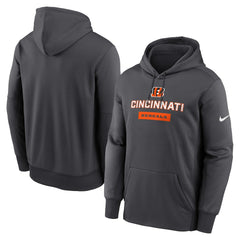 Nike Cincinnati Bengals Toss Sweep Performance Pullover Hoodie Anthracite