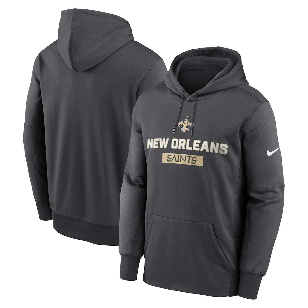 Nike New Orleans Saints Toss Sweep Performance Pullover Hoodie Anthracite