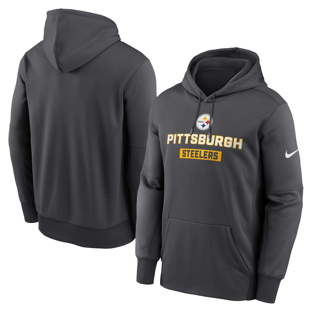 Nike Pittsburgh Steelers Toss Sweep Performance Pullover Hoodie Anthracite