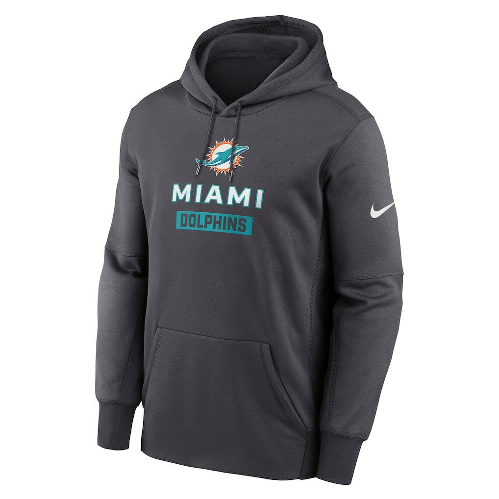 Nike Miami Dolphins Toss Sweep Performance Pullover Hoodie Anthracite