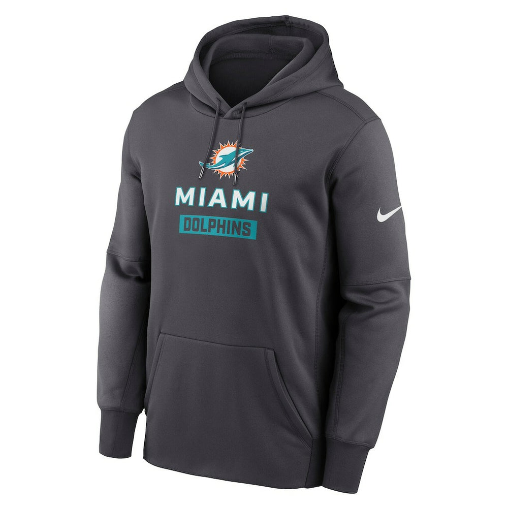 Nike Miami Dolphins Toss Sweep Performance Pullover Hoodie Anthracite