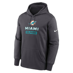 Nike Miami Dolphins Toss Sweep Performance Pullover Hoodie Anthracite
