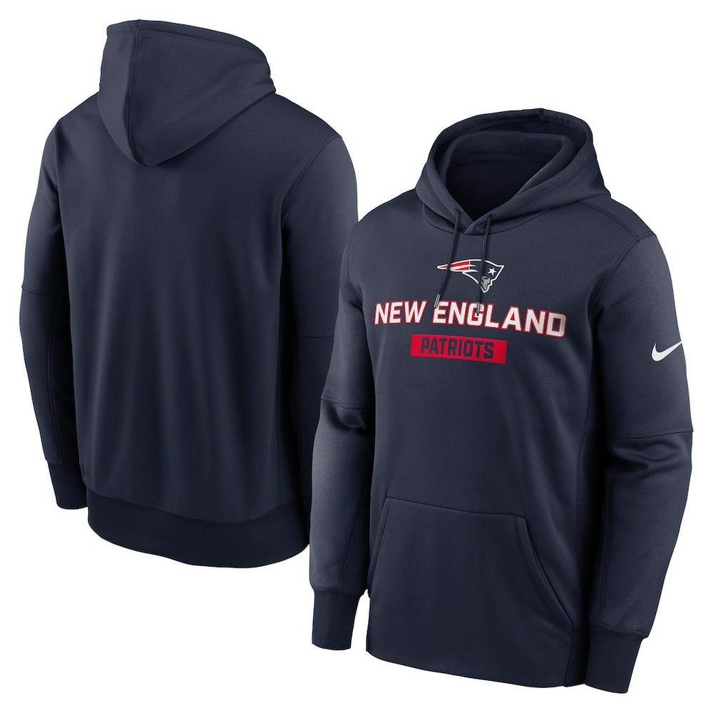 Nike New England Patriots Toss Sweep Performance Pullover Hoodie Navy