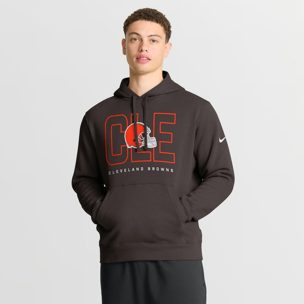 Nike Cleveland Browns Busted Play Club Fleece Pullover Hoodie Brown