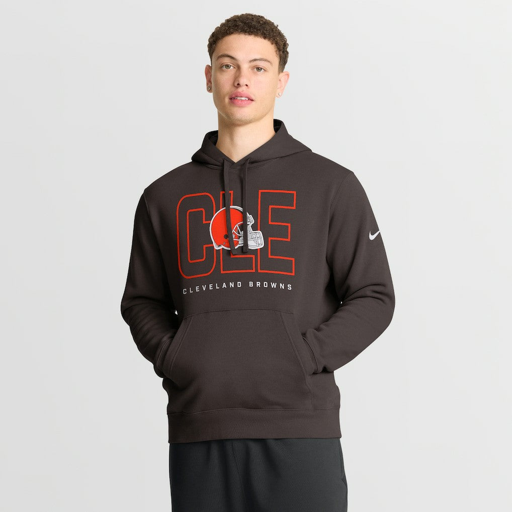 Nike Cleveland Browns Busted Play Club Fleece Pullover Hoodie Brown