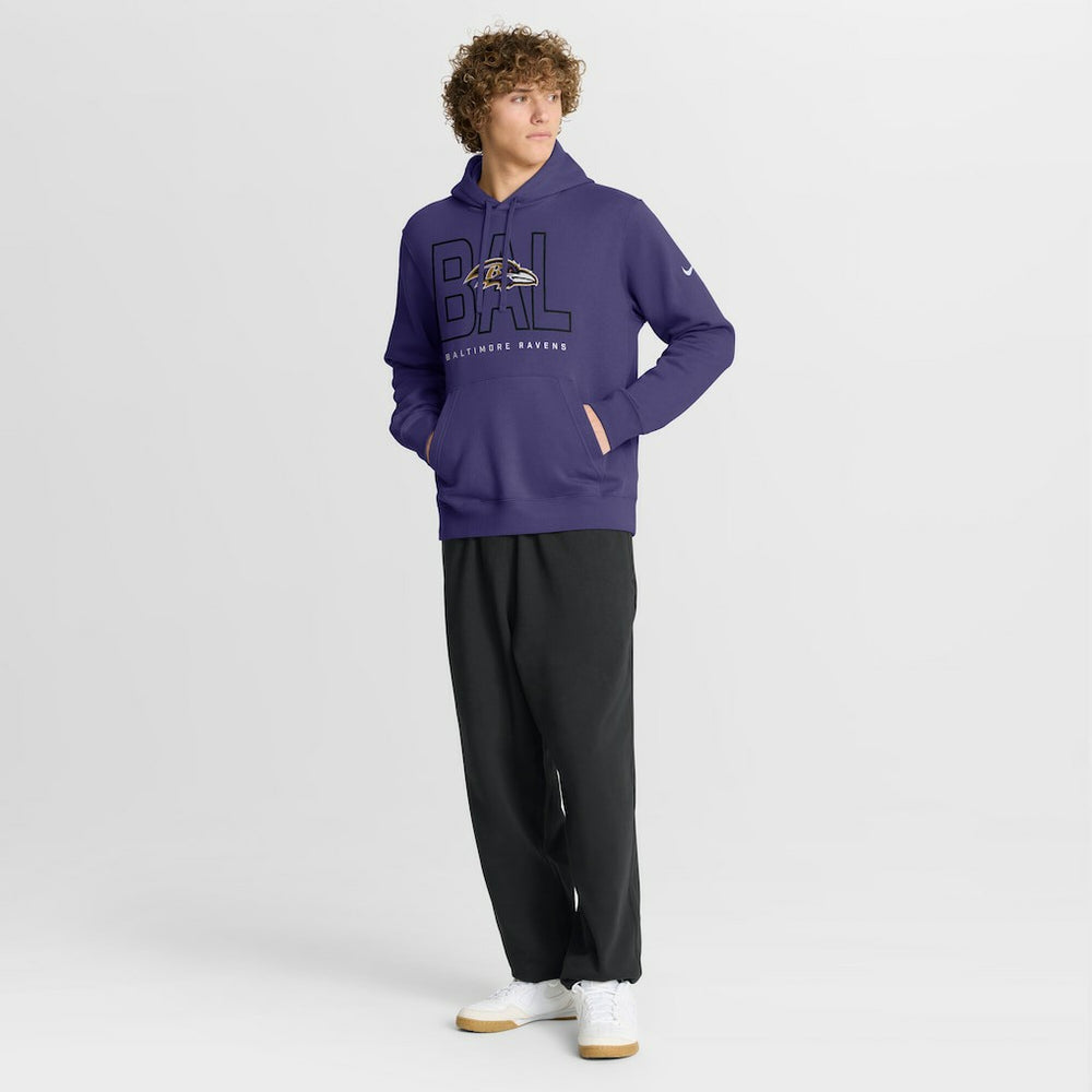 Nike Baltimore Ravens Busted Play Club Fleece Pullover Hoodie Purple