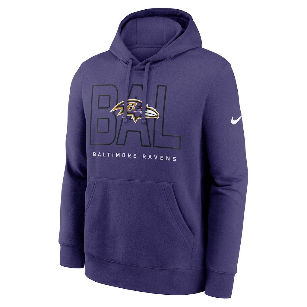 Nike Baltimore Ravens Busted Play Club Fleece Pullover Hoodie Purple