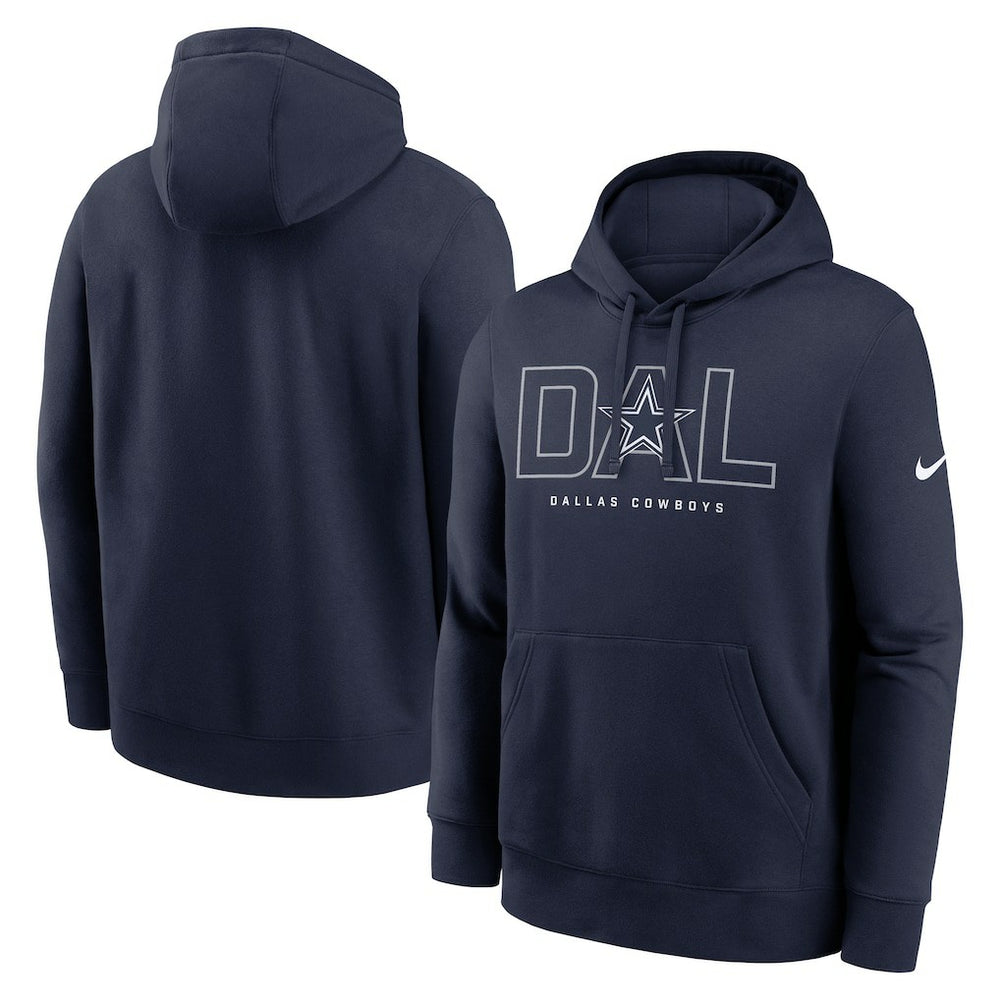 Nike Dallas Cowboys Busted Play Club Fleece Pullover Hoodie Navy